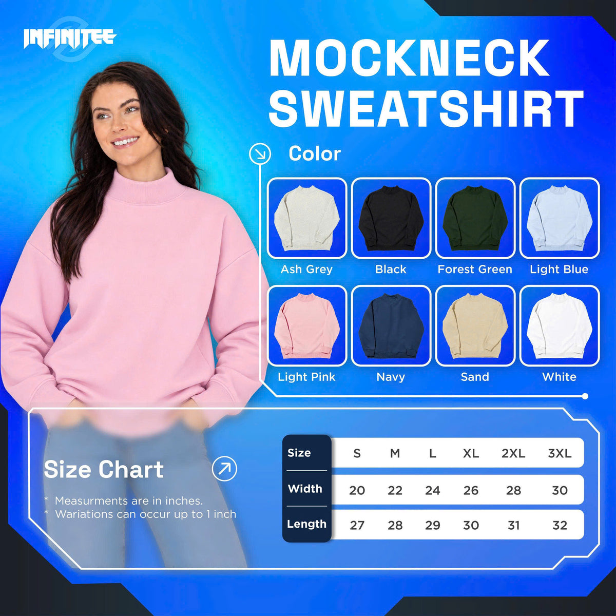 Embroidery Sweatshirt Mockneck(hoodie)