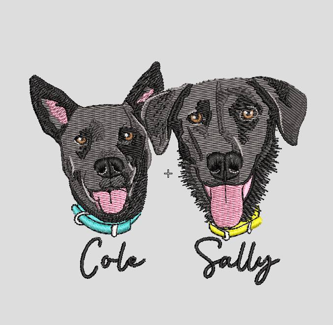 Custom Pets / People Portrait Embroidery Files - Digital Only
