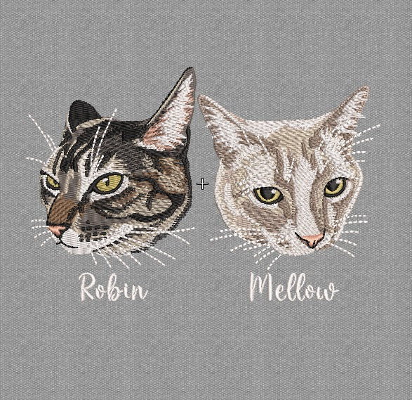 Custom Pets / People Portrait Embroidery Files - Digital Only