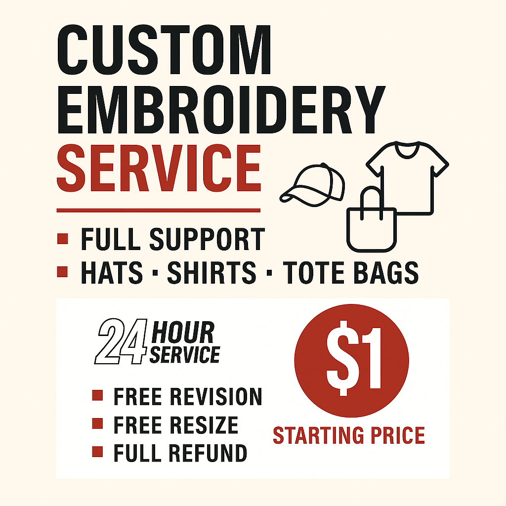 Custom Embroidery Digitizing Service – Starting at $1