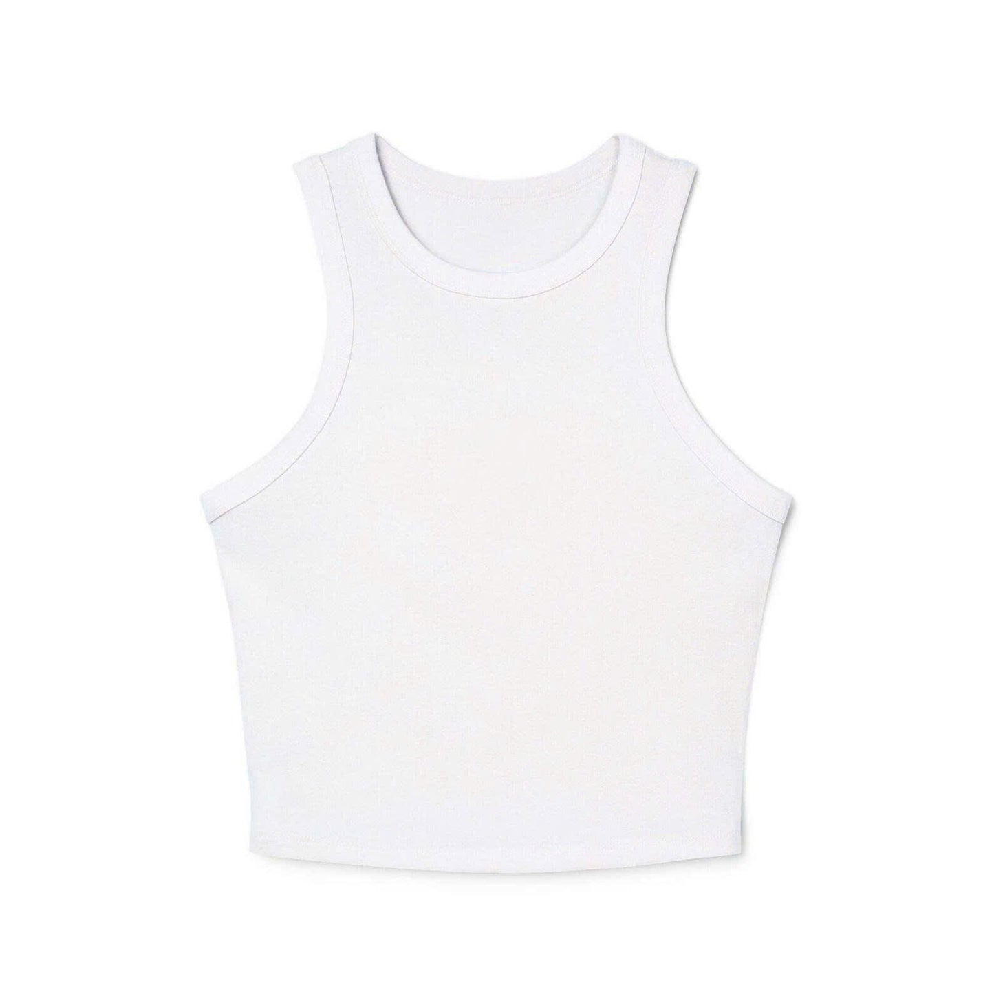 Embroidery Tank Top, T-Shirt W-Micro ribbed Racerback
