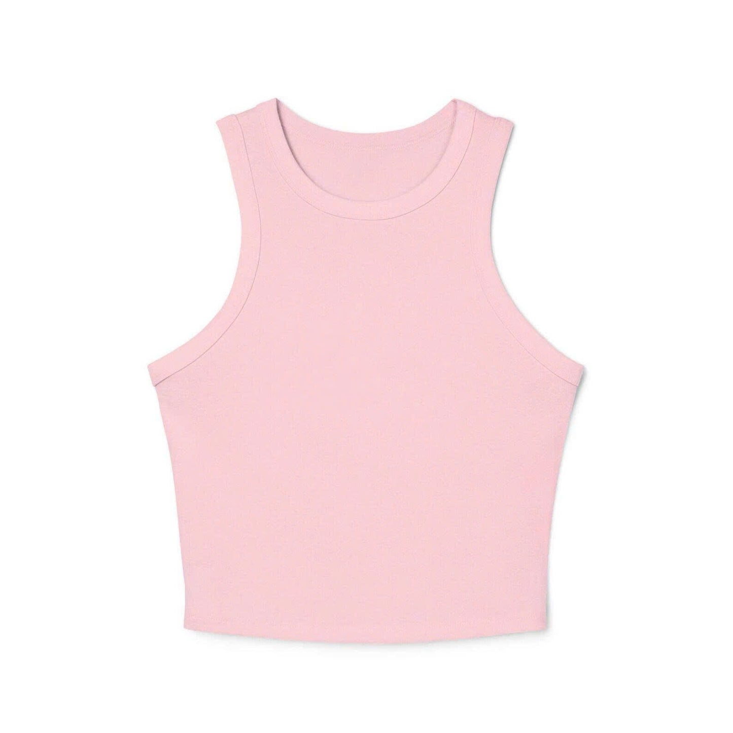Embroidery Tank Top, T-Shirt W-Micro ribbed Racerback