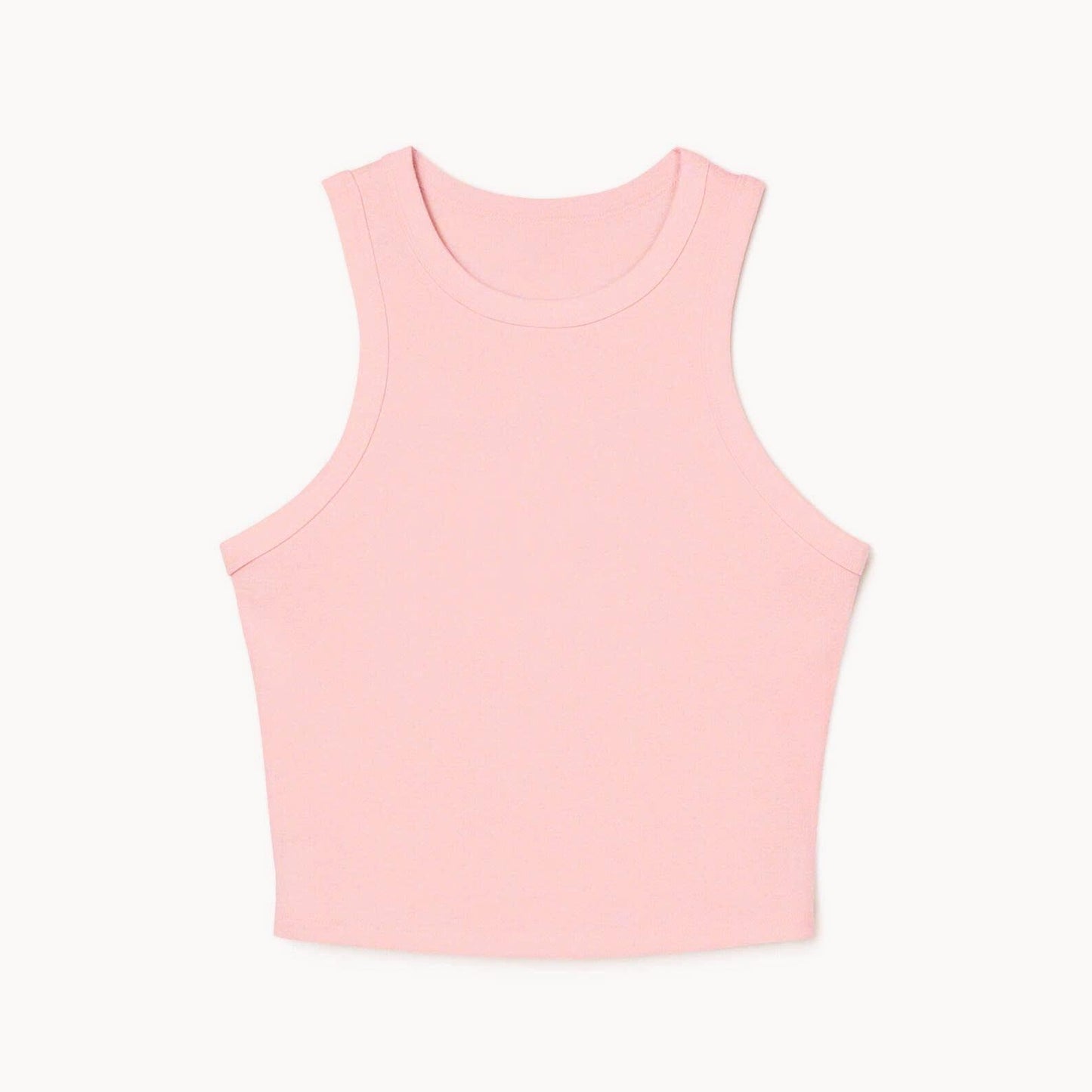 Embroidery Tank Top, T-Shirt W-Micro ribbed Racerback