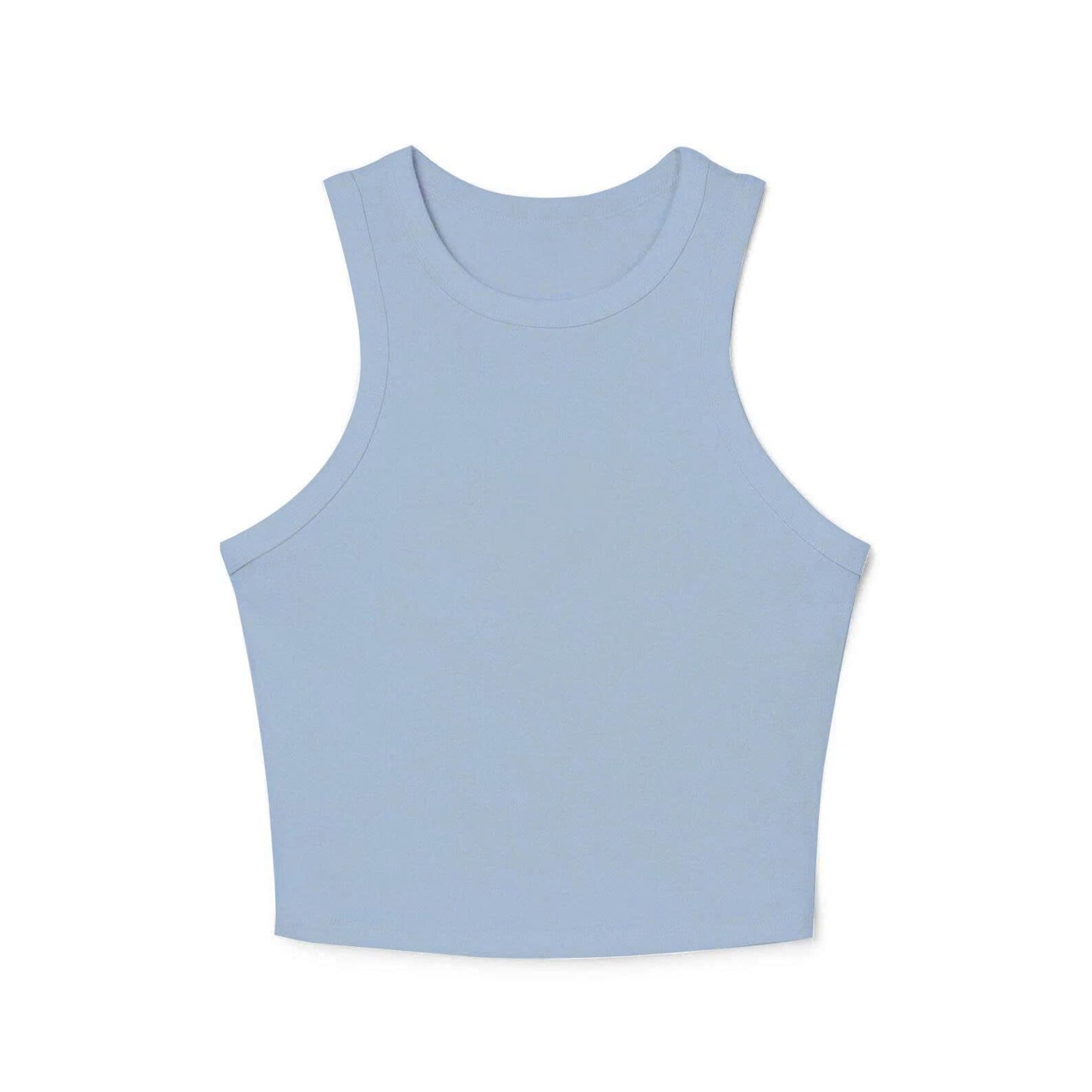 Embroidery Tank Top, T-Shirt W-Micro ribbed Racerback