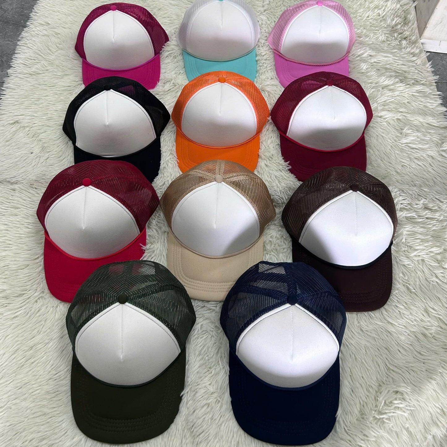 Embroidered Foam Trucker Mesh Caps Baseball Cap TWO TONE