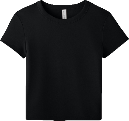 Embroidery  T-Shirt Micro ribbed Baby Tee