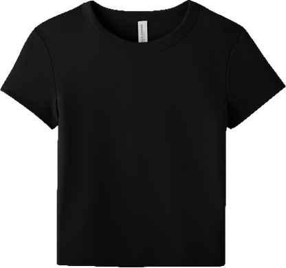 Embroidery  T-Shirt Micro ribbed Baby Tee