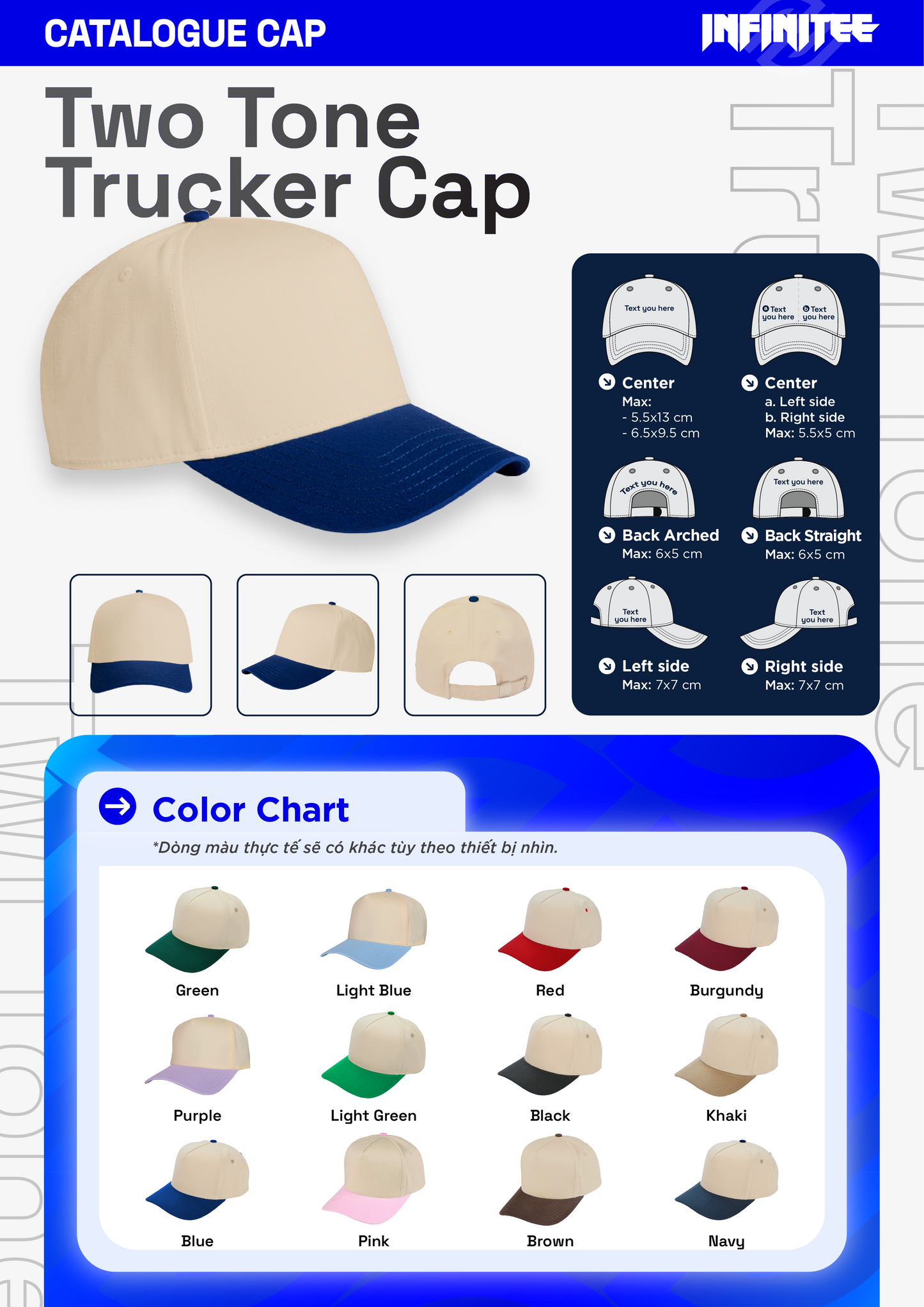 Embroidered Two Tone Trucker Cap