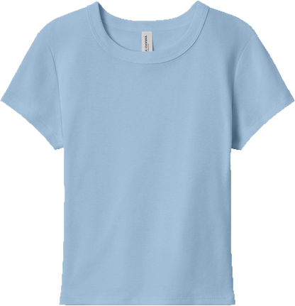 Embroidery  T-Shirt Micro ribbed Baby Tee