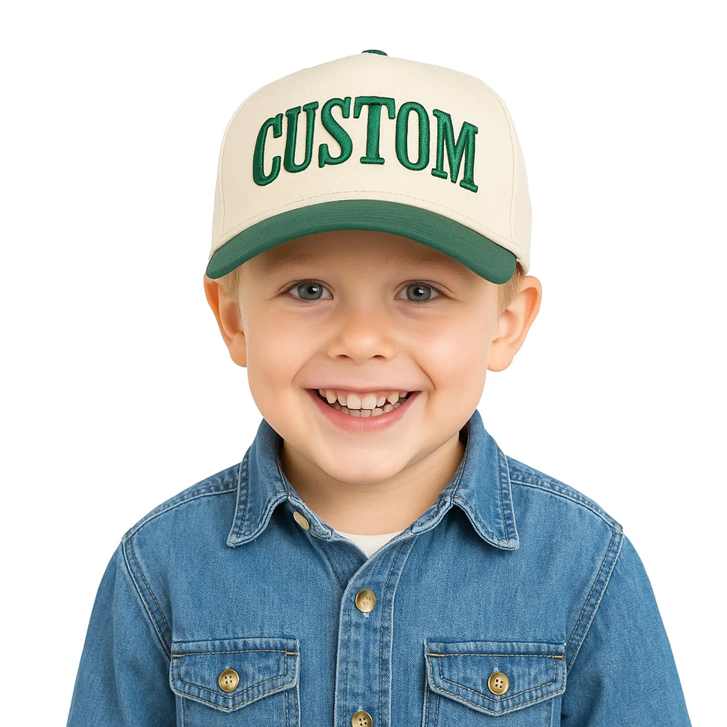 Embroidered Two Tone KIDS  Trucker Cap