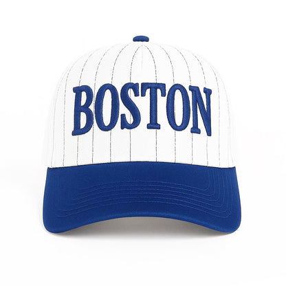 Embroidered Vintage Stripe Trucker Cap