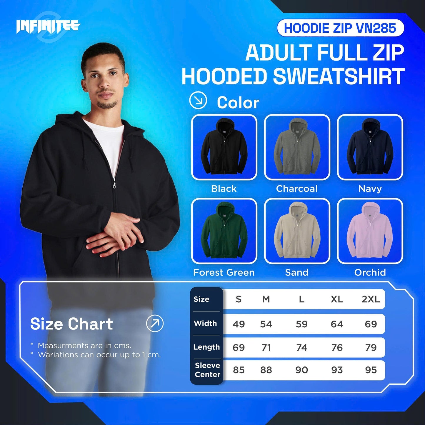 Embroidery Hoodie Zipper VN285Z
