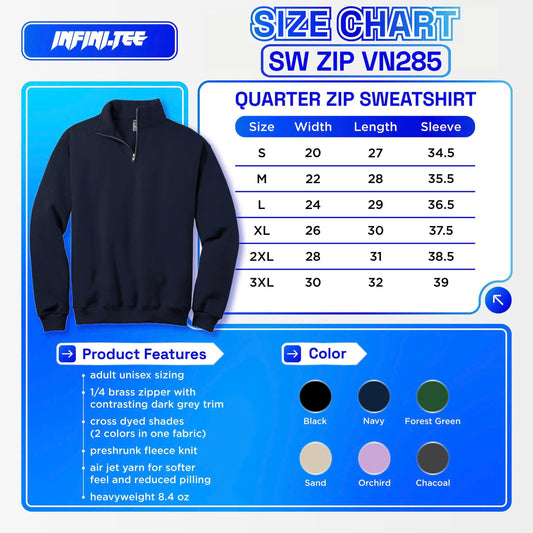 Embroidery  Quartar Zip Sweatshirt VN285