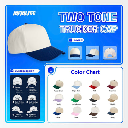 Embroidered Two Tone Trucker Cap