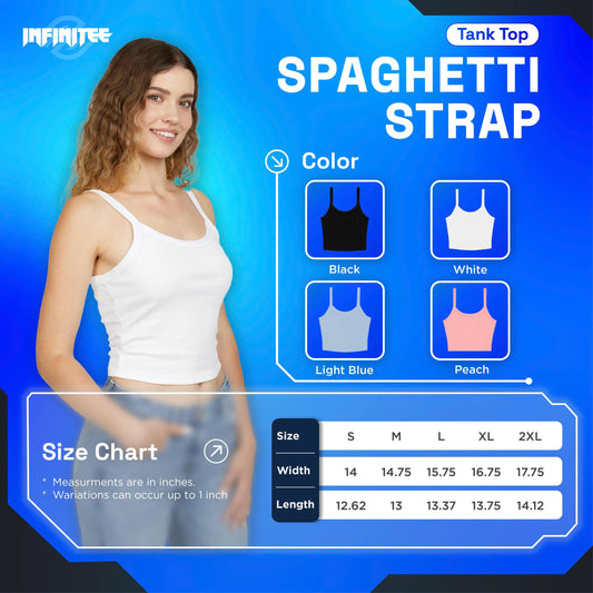 Embroidery Tank Top, T-Shirt W - Spaghetti Strap