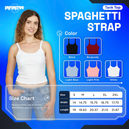 Embroidery Tank Top, T-Shirt W - Spaghetti Strap