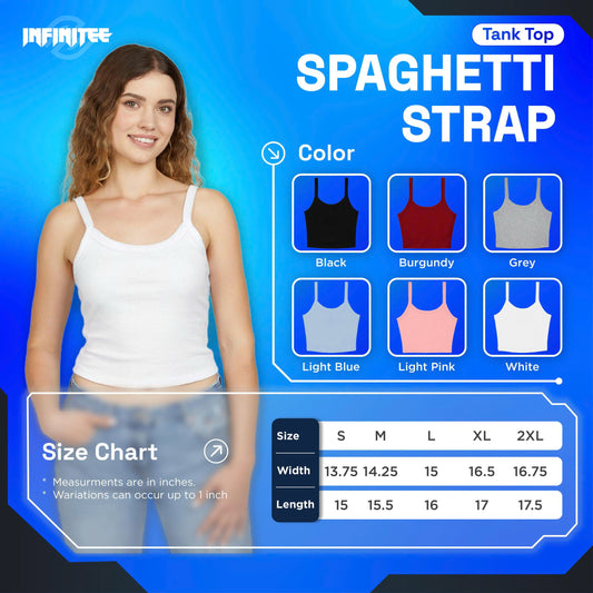 Embroidery Tank Top, T-Shirt W - Spaghetti Strap
